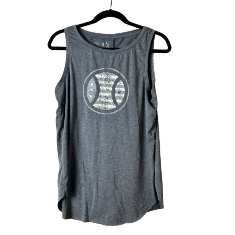 BASEBALLISM Baseball America USA Graphic Tank Size Large Grey Stars Stripes